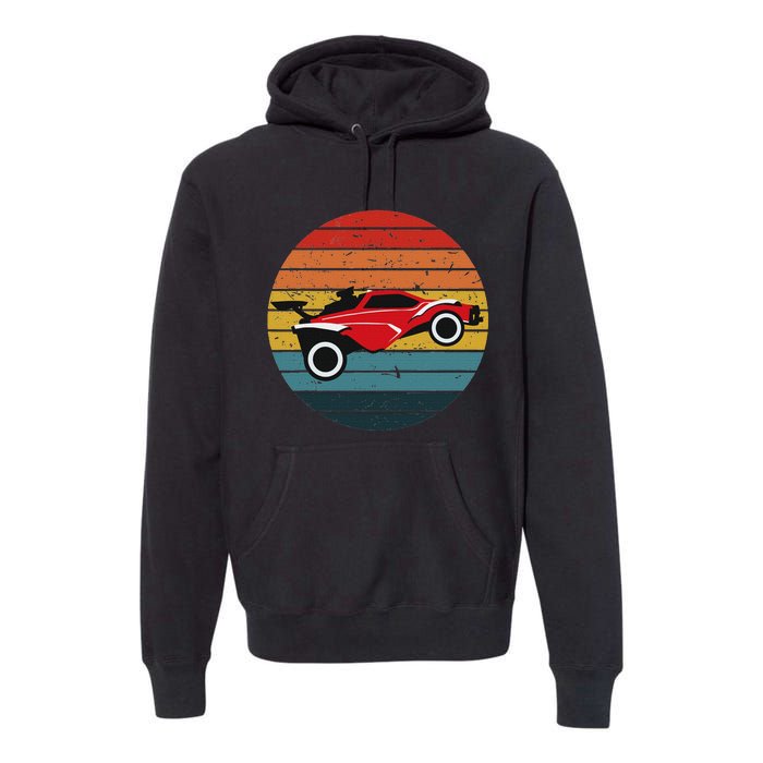 Octane Rocket Soccer Retro Sunset Distressed Graphic Pullove Premium Hoodie