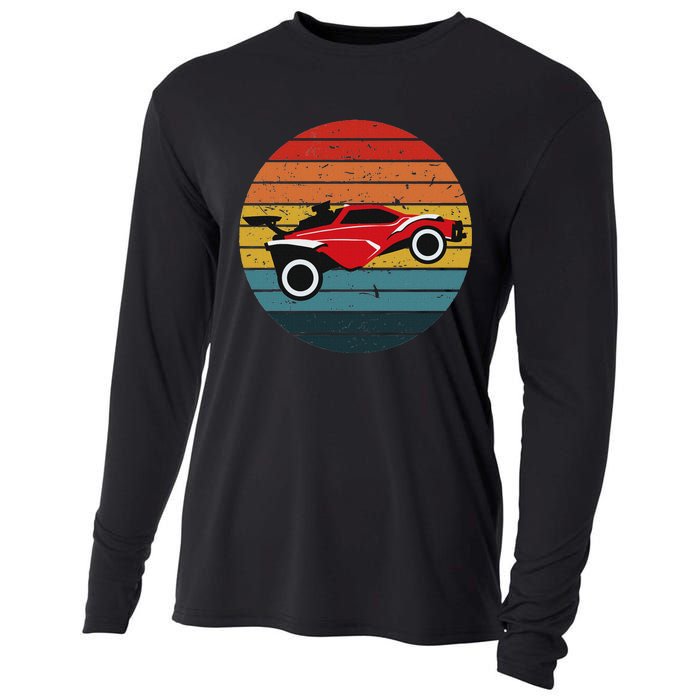 Octane Rocket Soccer Retro Sunset Distressed Graphic Pullove Cooling Performance Long Sleeve Crew