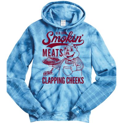 Old Row Smokin Meats And Clapping Cheeks Tie Dye Hoodie