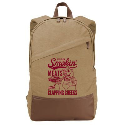 Old Row Smokin Meats And Clapping Cheeks Cotton Canvas Backpack