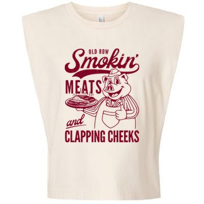 Old Row Smokin Meats And Clapping Cheeks Garment-Dyed Women's Muscle Tee