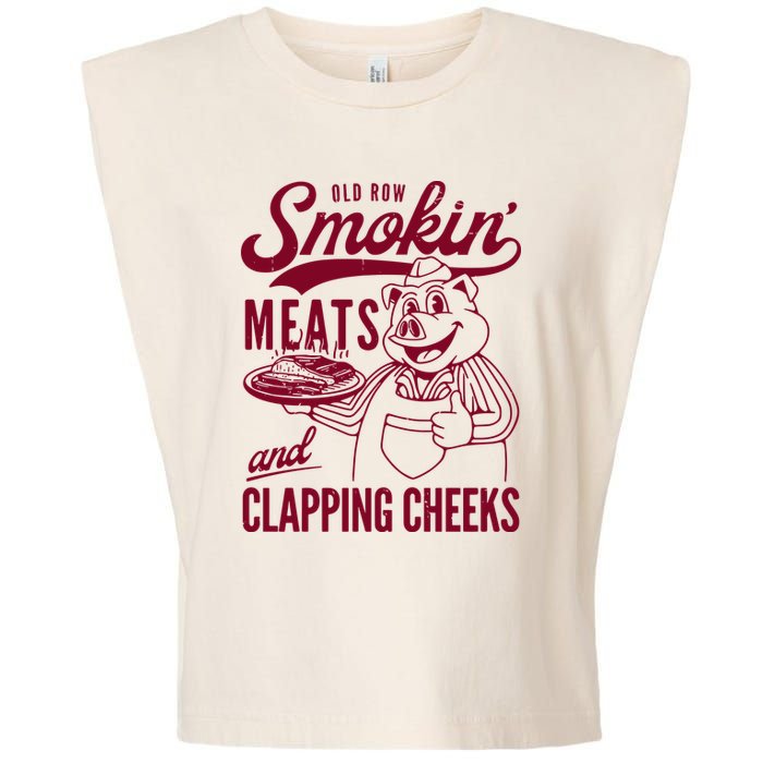 Old Row Smokin Meats And Clapping Cheeks Garment-Dyed Women's Muscle Tee