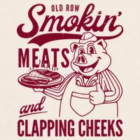 Old Row Smokin Meats And Clapping Cheeks Garment-Dyed Women's Muscle Tee