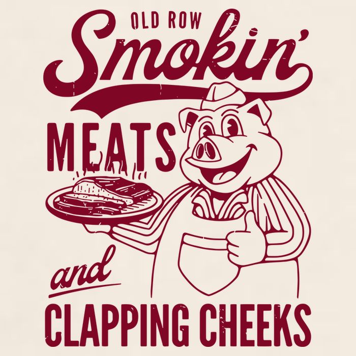 Old Row Smokin Meats And Clapping Cheeks Garment-Dyed Women's Muscle Tee