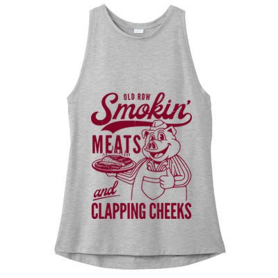 Old Row Smokin Meats And Clapping Cheeks Ladies PosiCharge Tri-Blend Wicking Tank