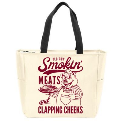 Old Row Smokin Meats And Clapping Cheeks Zip Tote Bag