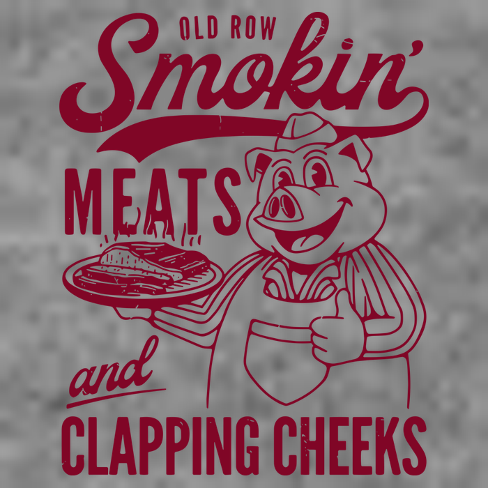 Old Row Smokin Meats And Clapping Cheeks Tall Hoodie