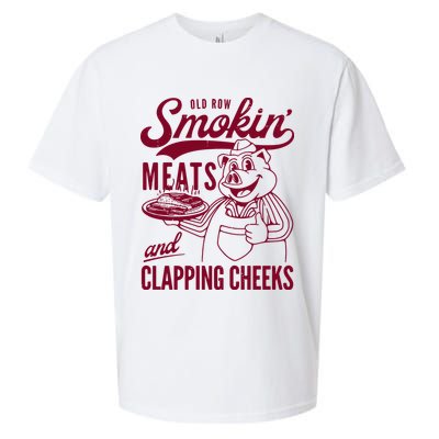 Old Row Smokin Meats And Clapping Cheeks Sueded Cloud Jersey T-Shirt