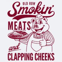 Old Row Smokin Meats And Clapping Cheeks Sueded Cloud Jersey T-Shirt