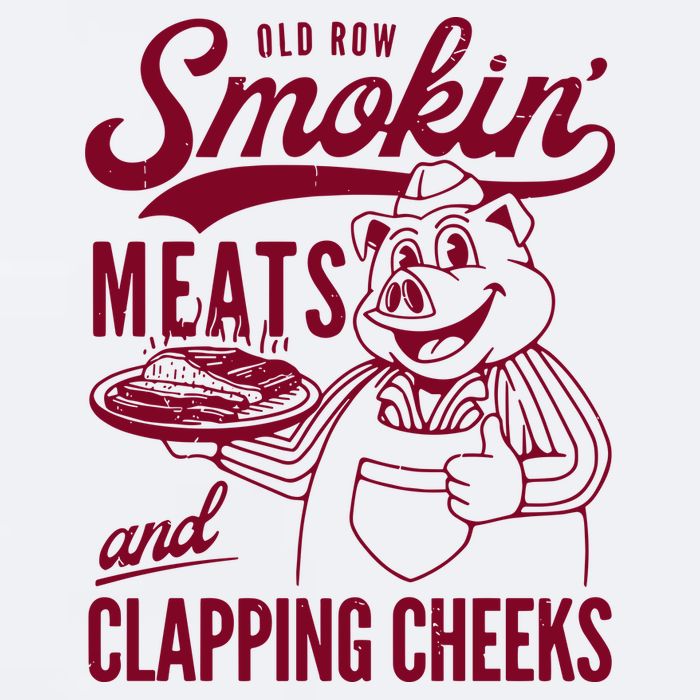 Old Row Smokin Meats And Clapping Cheeks Sueded Cloud Jersey T-Shirt