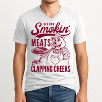 Old Row Smokin Meats And Clapping Cheeks V-Neck T-Shirt