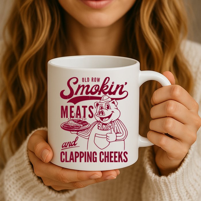 Old Row Smokin Meats And Clapping Cheeks Mug