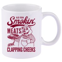 Old Row Smokin Meats And Clapping Cheeks 11oz C Handle Ceramic Mug