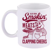 Old Row Smokin Meats And Clapping Cheeks 11oz C Handle Ceramic Mug