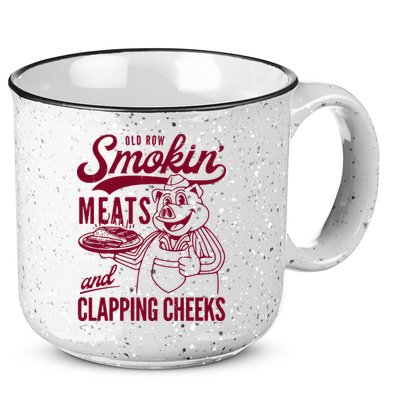 Old Row Smokin Meats And Clapping Cheeks 15oz Campfire Ceramic Mug