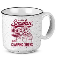 Old Row Smokin Meats And Clapping Cheeks 15oz Campfire Ceramic Mug