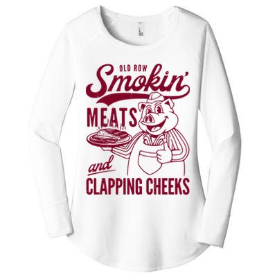Old Row Smokin Meats And Clapping Cheeks Women's Perfect Tri Tunic Long Sleeve Shirt