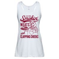 Old Row Smokin Meats And Clapping Cheeks Ladies Essential Flowy Tank
