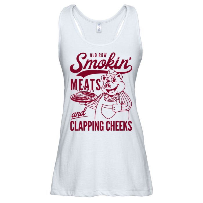 Old Row Smokin Meats And Clapping Cheeks Ladies Essential Flowy Tank