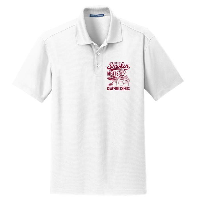 Old Row Smokin Meats And Clapping Cheeks Dry Zone Grid Polo