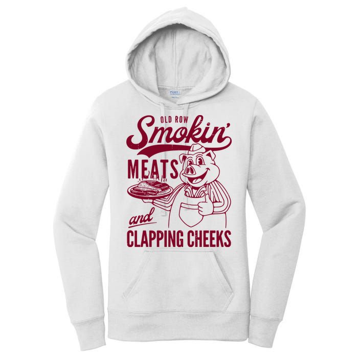 Old Row Smokin Meats And Clapping Cheeks Women's Pullover Hoodie