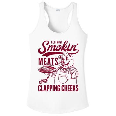 Old Row Smokin Meats And Clapping Cheeks Ladies PosiCharge Competitor Racerback Tank