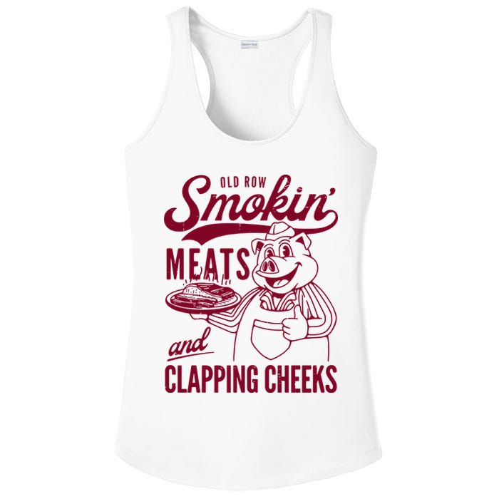 Old Row Smokin Meats And Clapping Cheeks Ladies PosiCharge Competitor Racerback Tank