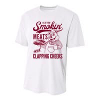 Old Row Smokin Meats And Clapping Cheeks Youth Performance Sprint T-Shirt