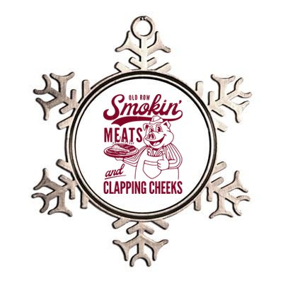 Old Row Smokin Meats And Clapping Cheeks Metallic Star Ornament