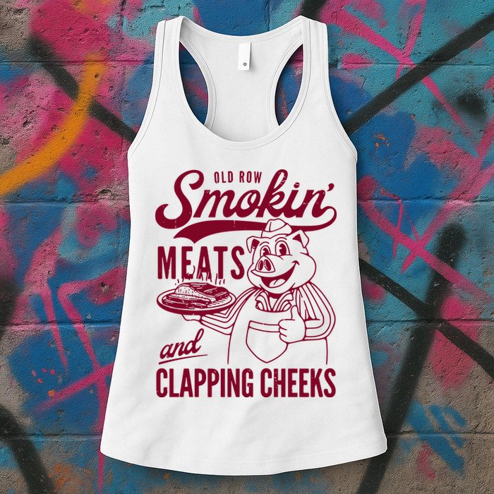 Old Row Smokin Meats And Clapping Cheeks Womens Tank Top