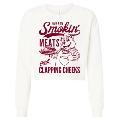 Old Row Smokin Meats And Clapping Cheeks Cropped Pullover Crew