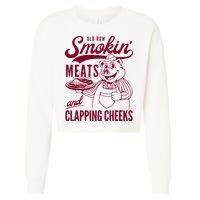 Old Row Smokin Meats And Clapping Cheeks Cropped Pullover Crew
