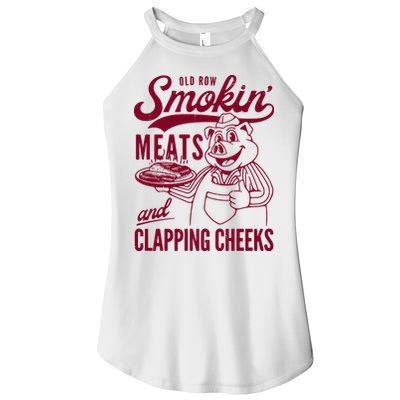 Old Row Smokin Meats And Clapping Cheeks Women's Perfect Tri Rocker Tank