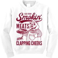 Old Row Smokin Meats And Clapping Cheeks Kids Sweatshirt