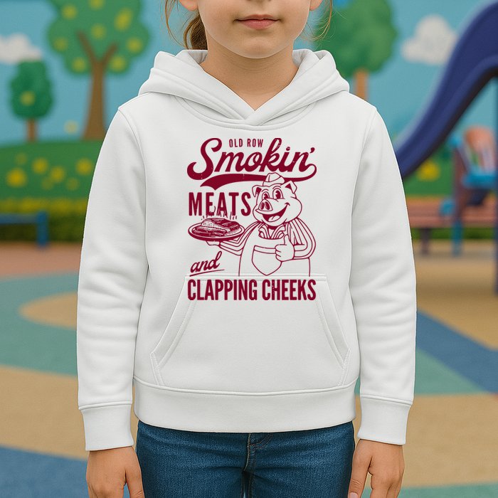 Old Row Smokin Meats And Clapping Cheeks Kids Hoodie