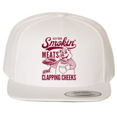 Old Row Smokin Meats And Clapping Cheeks Wool Snapback Cap