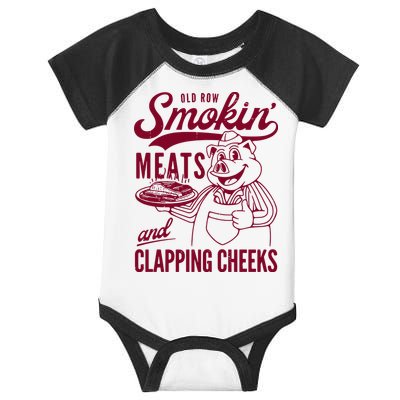 Old Row Smokin Meats And Clapping Cheeks Infant Baby Jersey Bodysuit