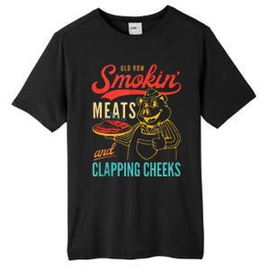 Old Row Smokin Meats And Clapping Cheeks Funny Gift Tall Fusion ChromaSoft Performance T-Shirt