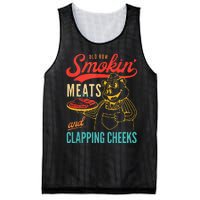 Old Row Smokin Meats And Clapping Cheeks Funny Gift Mesh Reversible Basketball Jersey Tank