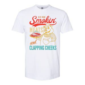 Old Row Smokin Meats And Clapping Cheeks Funny Gift Softstyle CVC T-Shirt