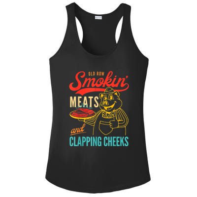 Old Row Smokin Meats And Clapping Cheeks Ladies PosiCharge Competitor Racerback Tank