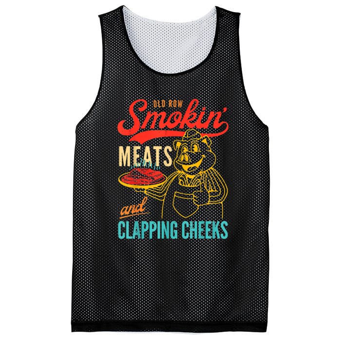 Old Row Smokin Meats And Clapping Cheeks Mesh Reversible Basketball Jersey Tank