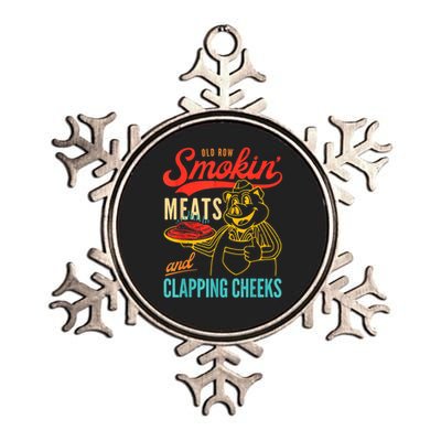 Old Row Smokin Meats And Clapping Cheeks Metallic Star Ornament