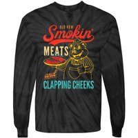 Old Row Smokin Meats And Clapping Cheeks Tie-Dye Long Sleeve Shirt