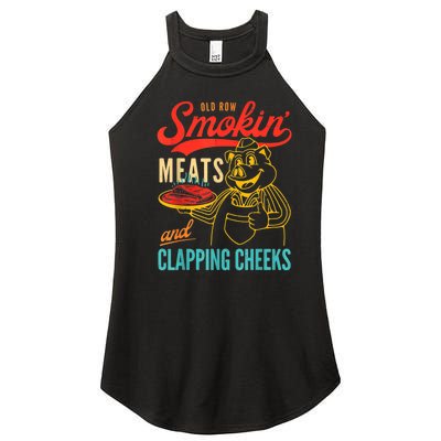 Old Row Smokin Meats And Clapping Cheeks Women’s Perfect Tri Rocker Tank