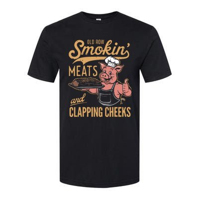 Old Row Smokin Meats And Clapping Cheeks Funny Softstyle CVC T-Shirt