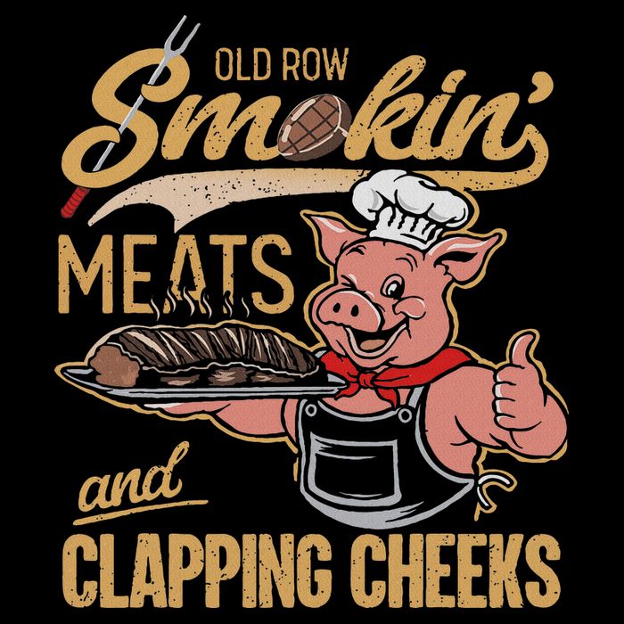 Old Rows Smokin' Meats And Clapping Cheeks Funny Pig Chef Daily Commute Backpack