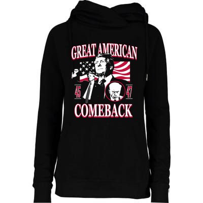 Old Row Trump Great American Comeback Womens Funnel Neck Pullover Hood