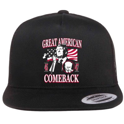 Old Row Trump Great American Comeback Flat Bill Trucker Hat
