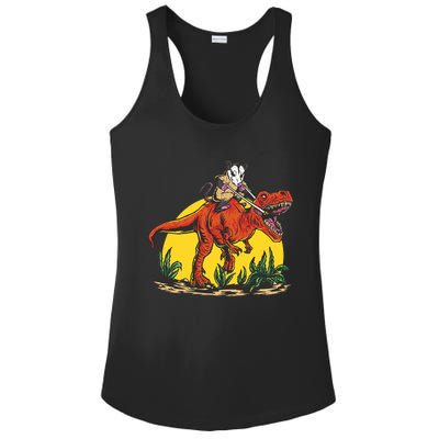 Opossum Riding T Rex Dinosaur Ladies PosiCharge Competitor Racerback Tank